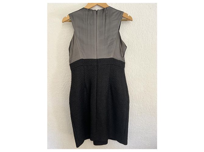 Chanel Abito in Lana e Seta Grigio e Nero - vista 6