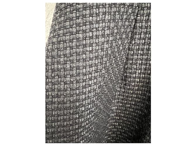 Chanel Abito in Lana e Seta Grigio e Nero - vista 8