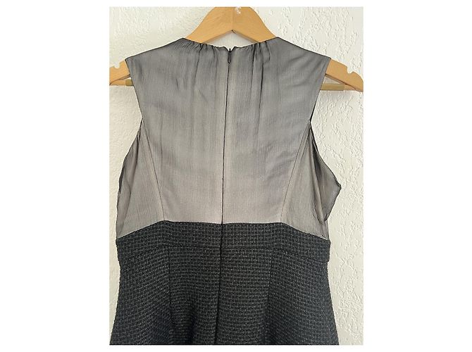 Chanel Abito in Lana e Seta Grigio e Nero - vista 9