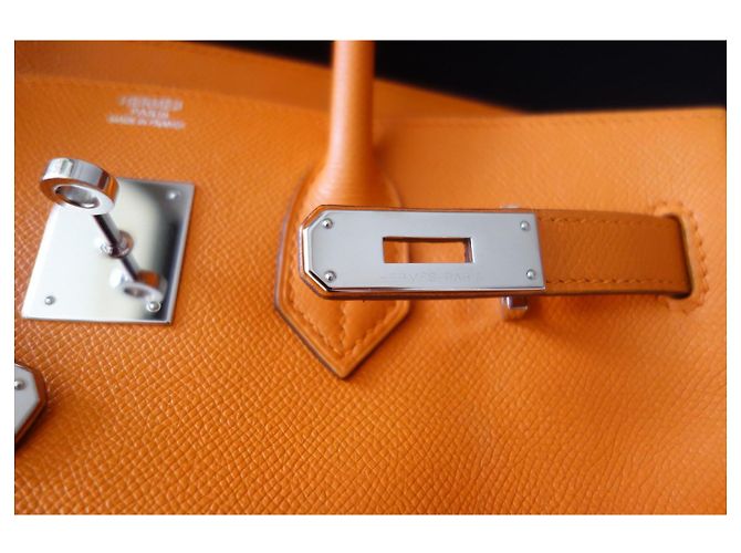 Borsa Hermès Birkin 30 Epsom Orange - vista 11