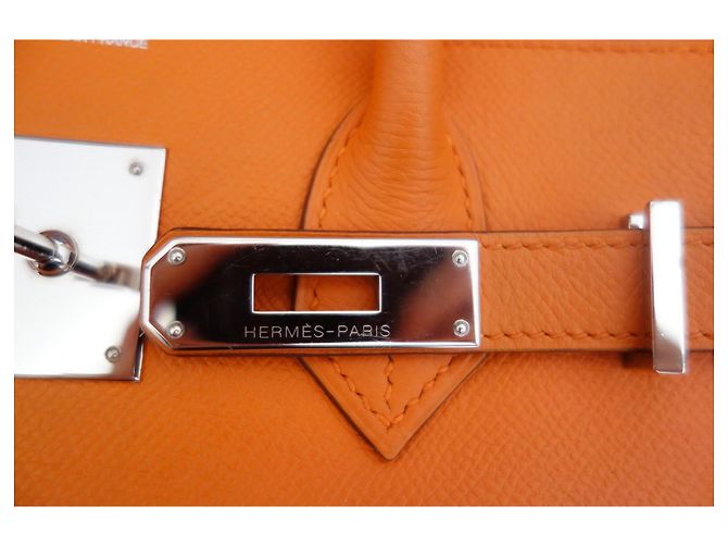 Borsa Hermès Birkin 30 Epsom Orange - vista 12