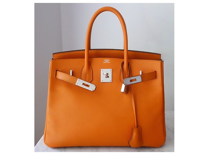 Borsa Hermès Birkin 30 Epsom Orange - vista 2
