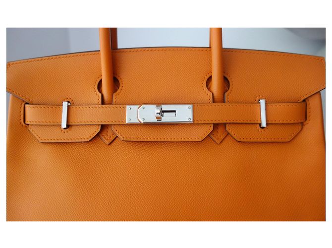Borsa Hermès Birkin 30 Epsom Orange - vista 6