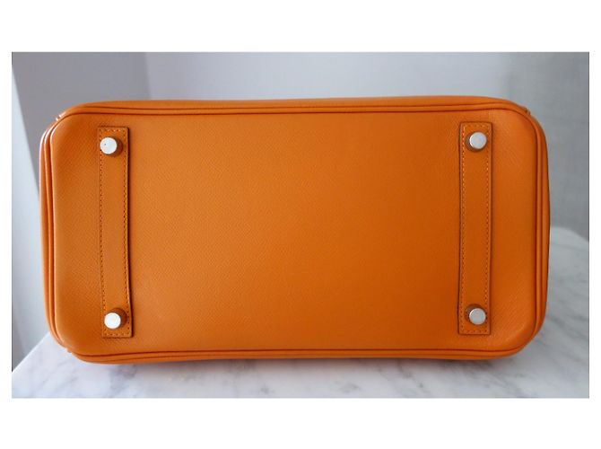 Borsa Hermès Birkin 30 Epsom Orange - vista 7