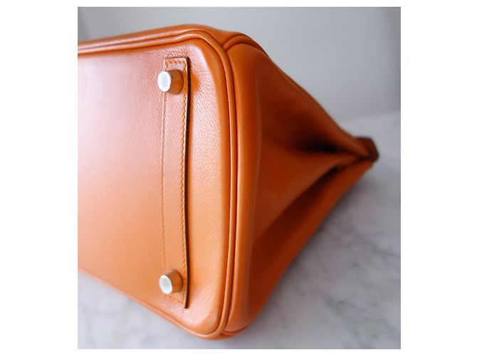 Borsa Hermès Birkin 30 Epsom Orange - vista 8