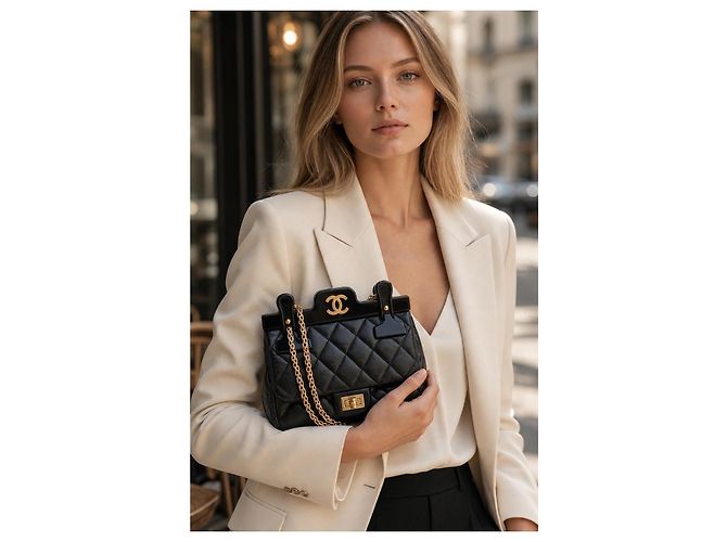 Chanel 2.55 Reissue Mini Hanger Borsa Nera - vista 4