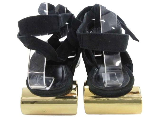 JW Anderson Scarpe J.W. Anderson in pelle bianca e camoscio nero con cinturini - vista 7