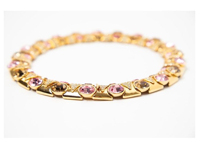 Autre Marque BIJOUX-BURMA Set Collana e Orecchini Cristalli Oro Rosa Marrone - vista 4
