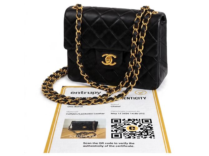 Borsa Chanel Mini Square Timeless Classic Flap Nera - vista 8