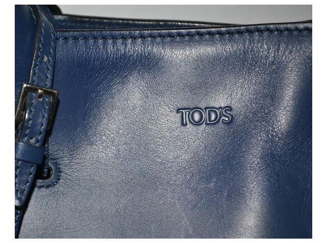 Tod's Cape Bag Borsa a mano in pelle blu - vista 3