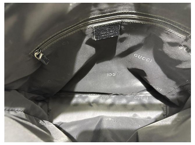 Borsa a tracolla Gucci Jackie in nylon e pelle nera - vista 12