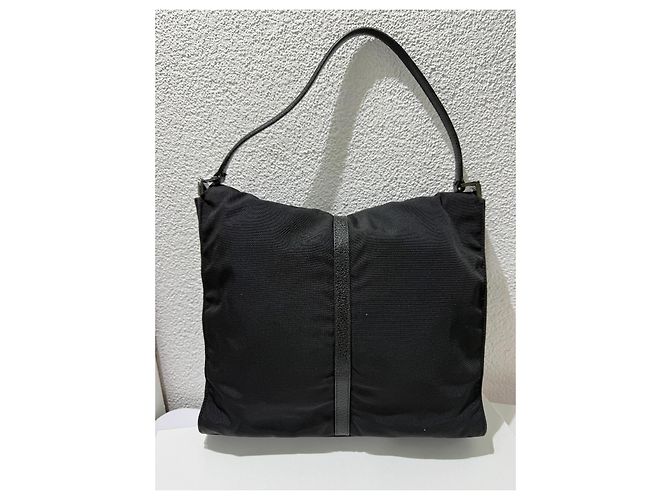 Borsa a tracolla Gucci Jackie in nylon e pelle nera - vista 4