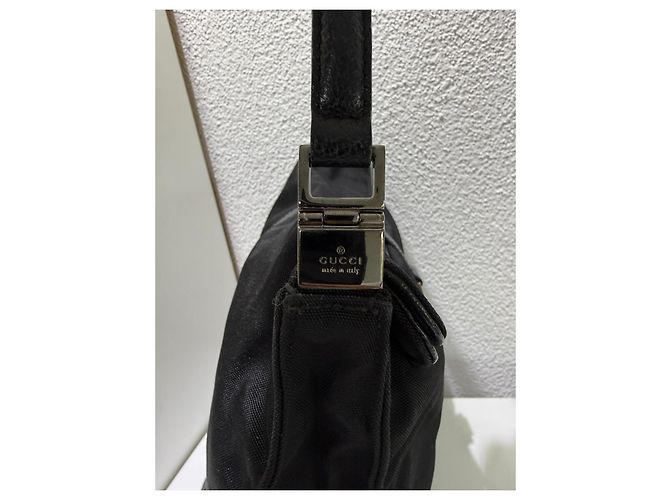 Borsa a tracolla Gucci Jackie in nylon e pelle nera - vista 5