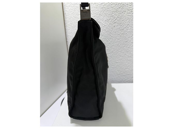 Borsa a tracolla Gucci Jackie in nylon e pelle nera - vista 6