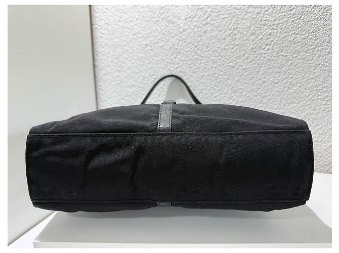 Borsa a tracolla Gucci Jackie in nylon e pelle nera - vista 8