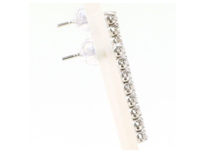 Autre Marque Orecchini a goccia in oro bianco 14K con diamanti - vista 2