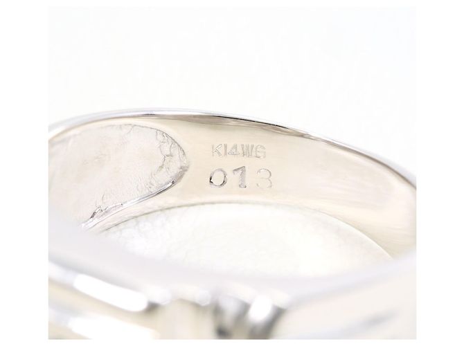 Autre Marque Ehering aus 14K Weißgold mit Diamant - Ansicht 5