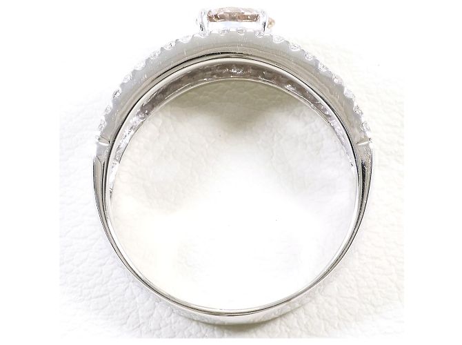 Autre Marque Anello fede in oro bianco 18K e diamanti - vista 3