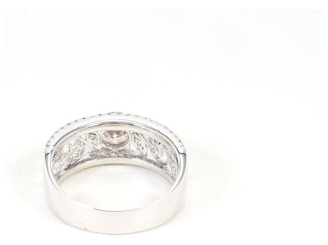 Autre Marque Anello fede in oro bianco 18K e diamanti - vista 4