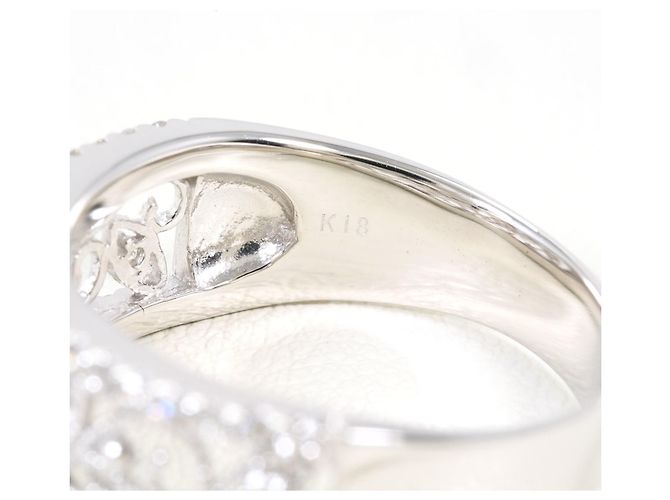 Autre Marque Anello fede in oro bianco 18K e diamanti - vista 5
