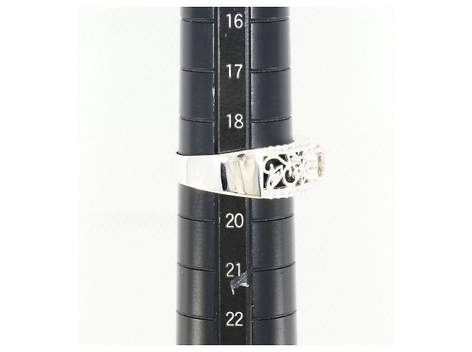 Autre Marque Anello fede in oro bianco 18K e diamanti - vista 7