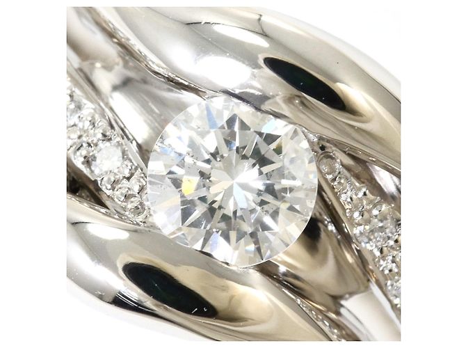 Autre Marque Platin-Ehering mit Diamant - Ansicht 2