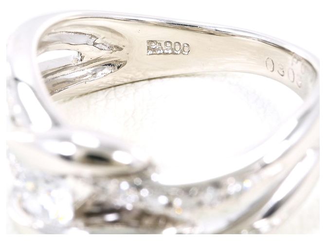 Autre Marque Platin-Ehering mit Diamant - Ansicht 5