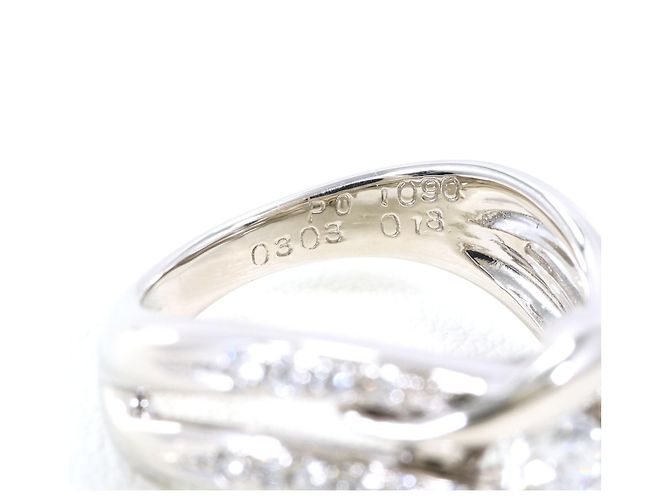 Autre Marque Platin-Ehering mit Diamant - Ansicht 6