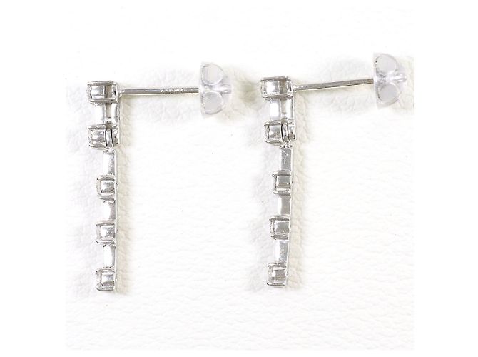 Autre Marque Orecchini a goccia in oro bianco 18K e diamanti - vista 2