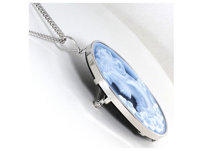 Autre Marque PT900 Platinhalskette mit Achat-Karten-Design - Ansicht 2