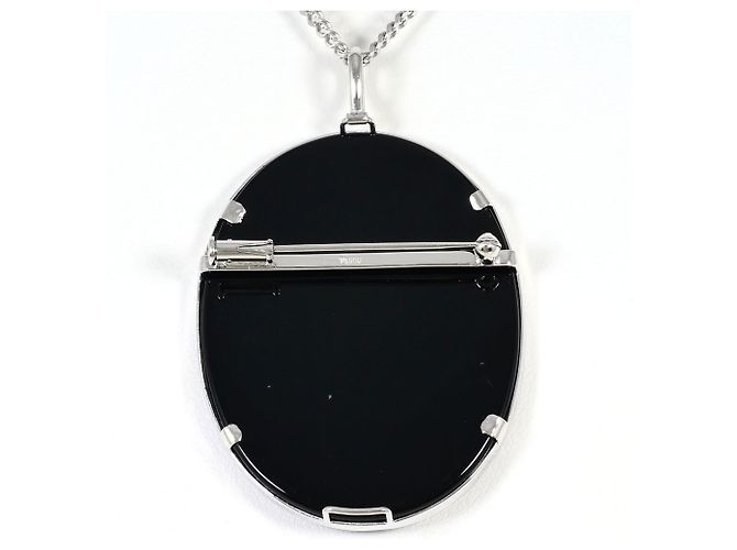 Autre Marque PT900 Platinhalskette mit Achat-Karten-Design - Ansicht 3