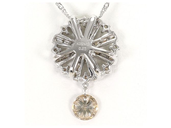 Autre Marque Collana in oro bianco 18K con diamante brown - vista 3