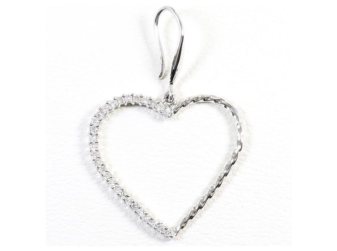 Autre Marque Eleganti orecchini a goccia in oro bianco 18K e diamanti - vista 3