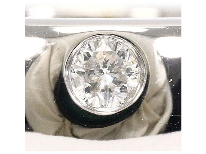 Autre Marque Ehering aus 18K Weißgold mit Diamant - Ansicht 2