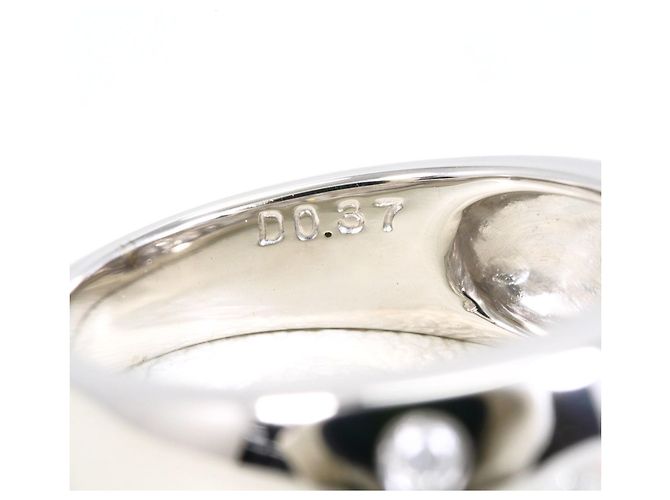 Autre Marque Ehering aus 18K Weißgold mit Diamant - Ansicht 6