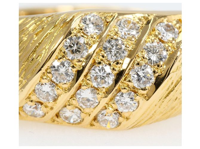 Autre Marque Ehering aus 18K Gelbgold mit Diamant - Ansicht 2