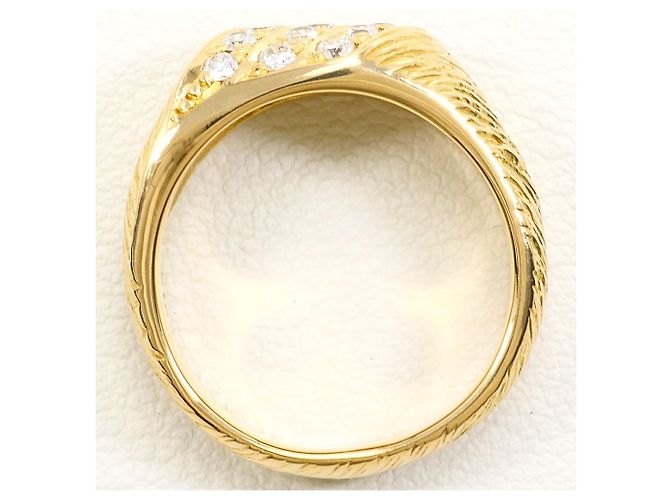 Autre Marque Ehering aus 18K Gelbgold mit Diamant - Ansicht 3