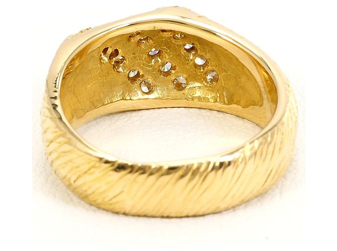 Autre Marque Ehering aus 18K Gelbgold mit Diamant - Ansicht 4