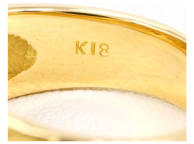 Autre Marque Ehering aus 18K Gelbgold mit Diamant - Ansicht 5