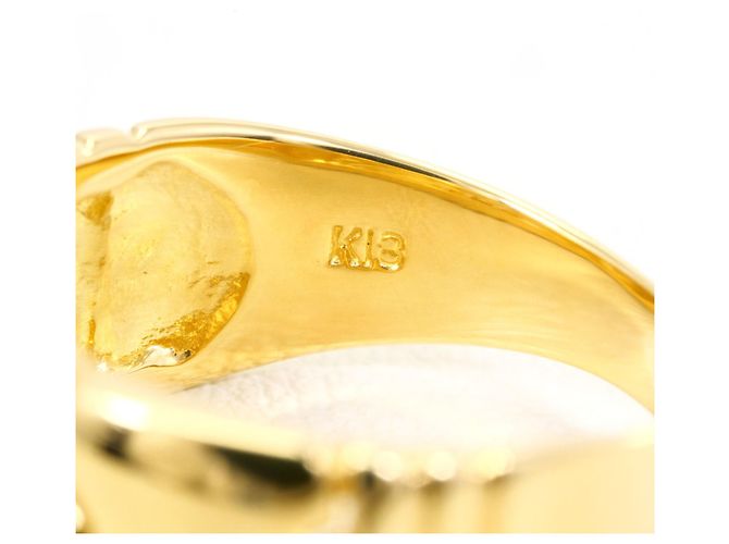 Autre Marque Ehering aus 18K Gelbgold mit Diamant - Ansicht 5