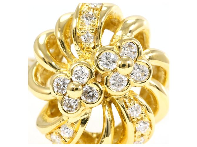Autre Marque Ehering aus 18K Gelbgold mit Diamant - Ansicht 2