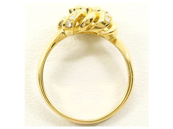 Autre Marque Ehering aus 18K Gelbgold mit Diamant - Ansicht 3