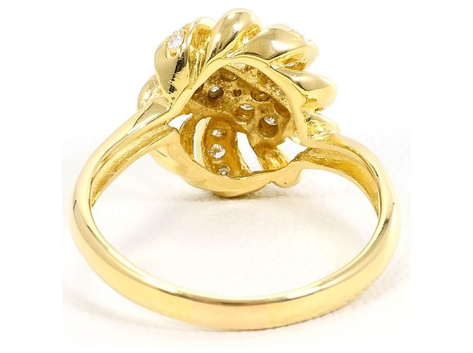 Autre Marque Ehering aus 18K Gelbgold mit Diamant - Ansicht 4