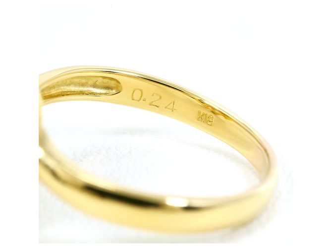 Autre Marque Ehering aus 18K Gelbgold mit Diamant - Ansicht 5