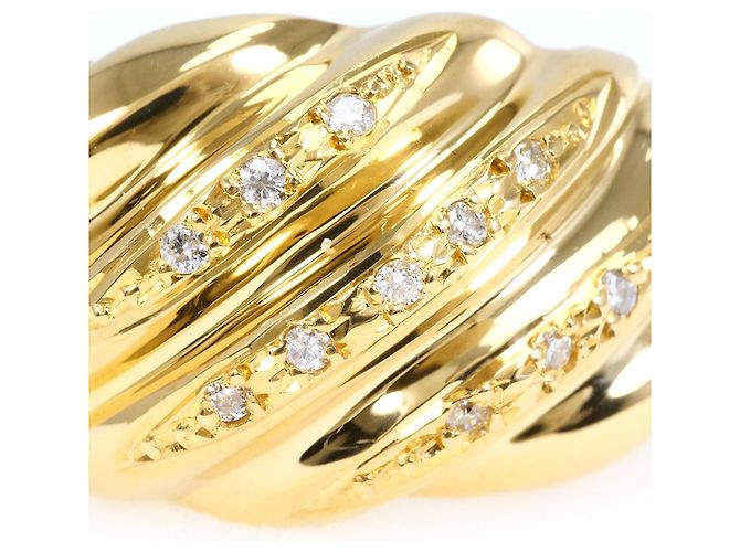 Autre Marque Goldbandring 18K Gelbgold mit Diamant - Ansicht 2