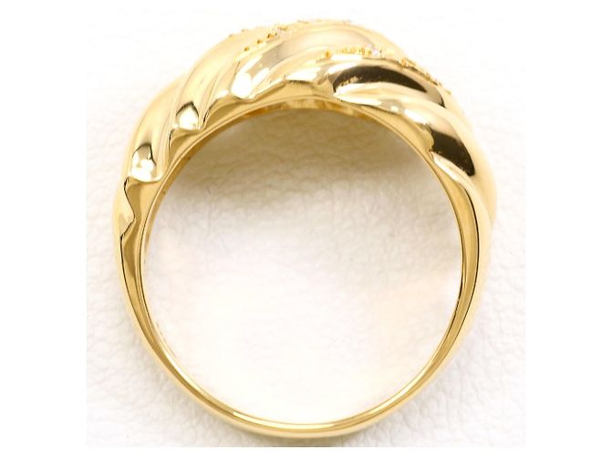 Autre Marque Goldbandring 18K Gelbgold mit Diamant - Ansicht 3