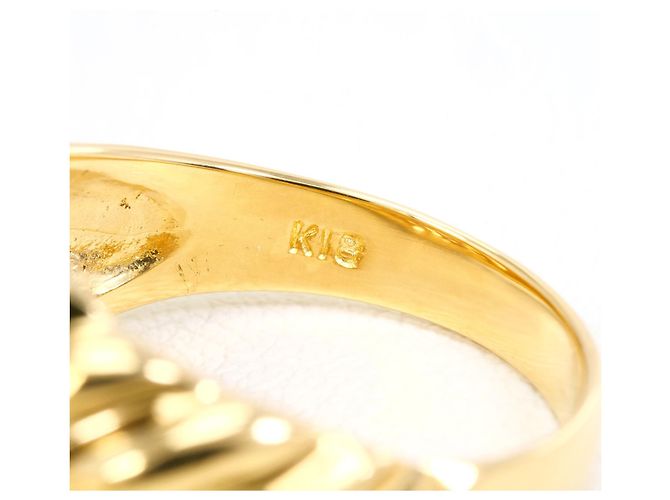 Autre Marque Goldbandring 18K Gelbgold mit Diamant - Ansicht 5