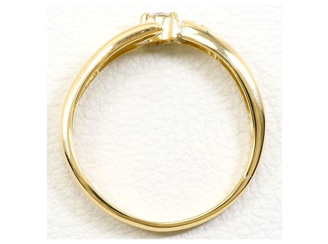 Autre Marque Ehering aus 18K Gelbgold mit Diamant - Ansicht 2