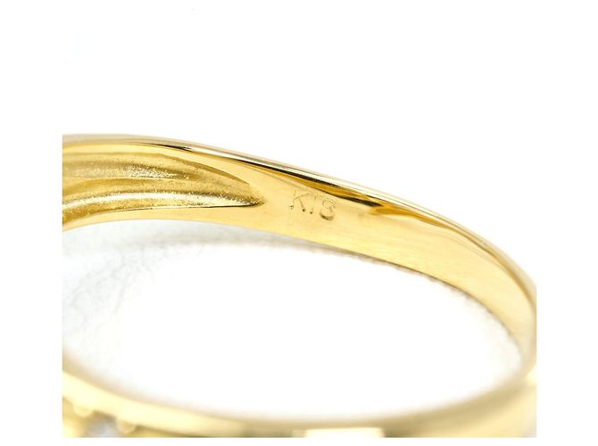 Autre Marque Ehering aus 18K Gelbgold mit Diamant - Ansicht 4