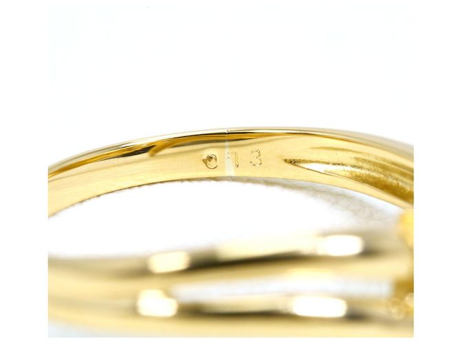 Autre Marque Ehering aus 18K Gelbgold mit Diamant - Ansicht 5